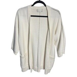 Wilfred‎ Free Ivory Women’s Knit Cardigan Size Small 3/4 Length Sleeve